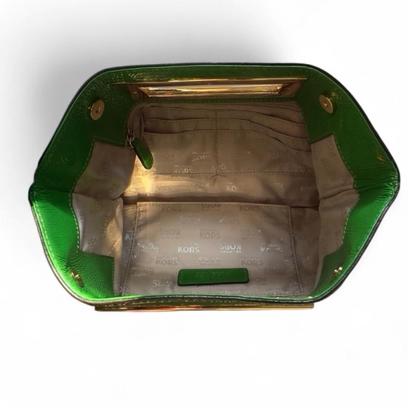 Michael Kors Green Patent Leather Clutch - Picture 2 of 8